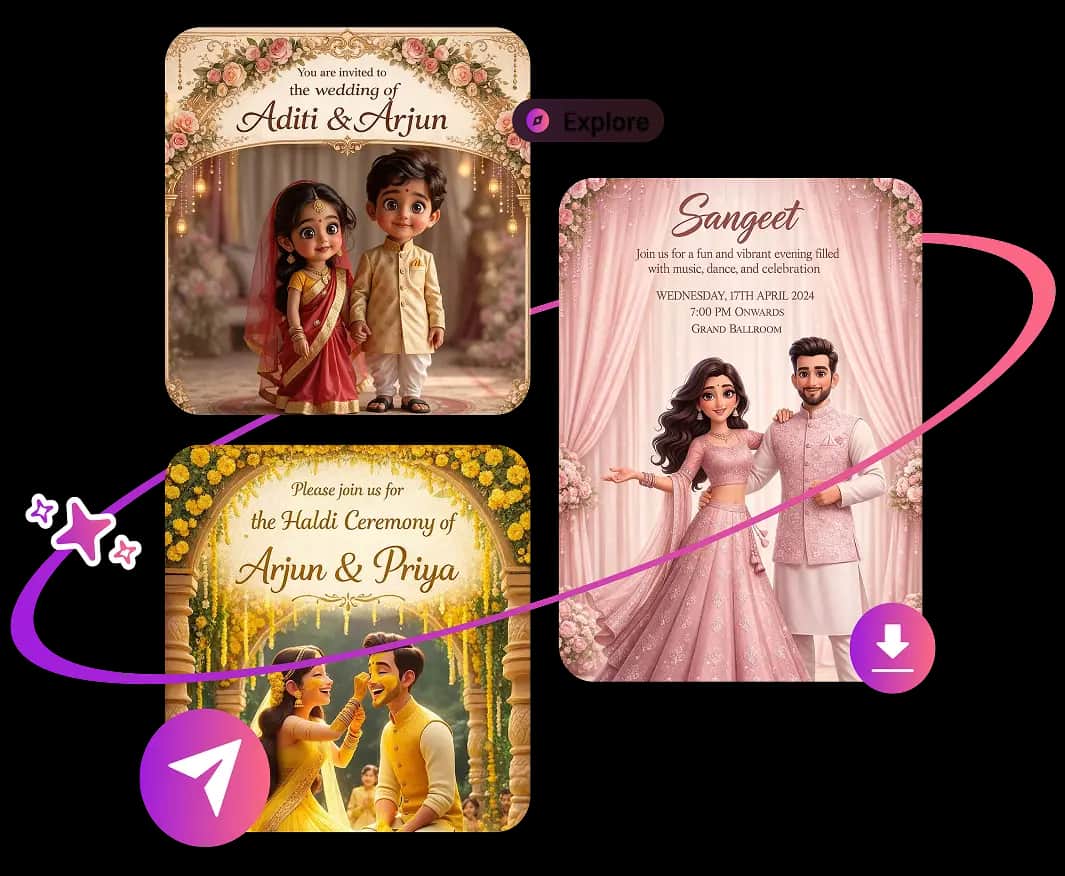 AI Invitation Maker app creating a modern digital event invitation