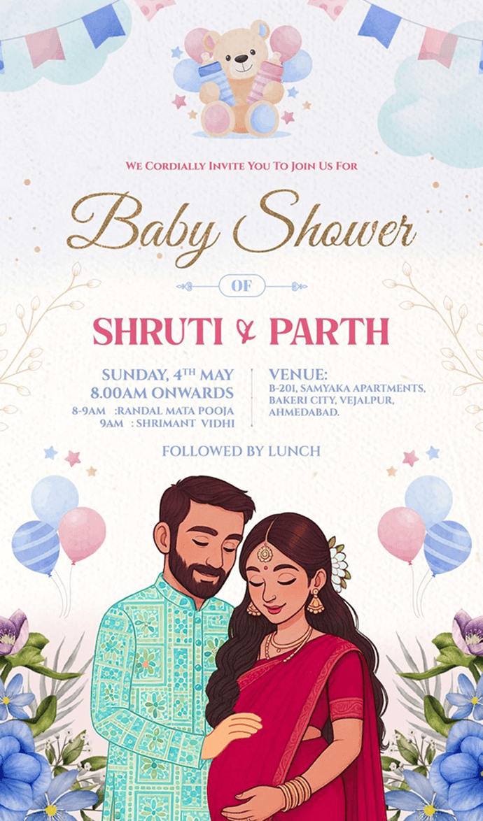 Baby shower invitation maker with modern card designs